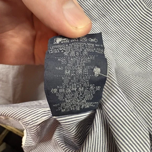 Ermenegildo Zegna Men's XL‎ Dress Shirt Blue/Gray Striped LS SEE DESCRIPTION - Picture 4 of 16
